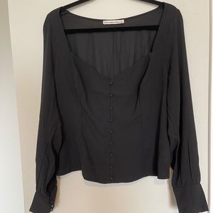NWOT A&F Long Sleeve Deep V Top